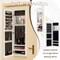 Costway Wall Door Mounted Mirrored Jewelry Cabinet Storage Organizer-Black/Brown/White